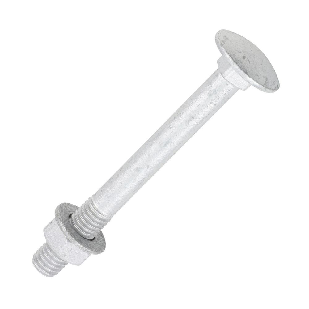 Timco Exterior Coach Bolts Carbon Steel Organic Silver Coating M8 x 75mm 10 Pack Screwfix