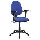 Nautilus Designs Java 200 Medium Back Task/Operator Chair Height Adjustable Arms Blue