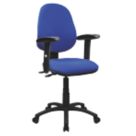 Nautilus Designs Java 200 Medium Back Task/Operator Chair Height Adjustable Arms Blue