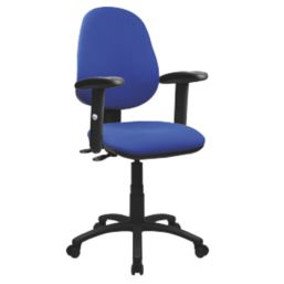 Nautilus Designs Java 200 Medium Back Task/Operator Chair Height Adjustable Arms Blue