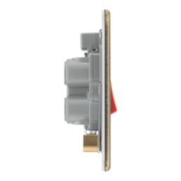 LAP  45A 1-Gang 2-Pole Cooker Switch Antique Brass with LED with Red Inserts