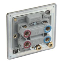 LAP  45A 1-Gang 2-Pole Cooker Switch Antique Brass with LED with Red Inserts