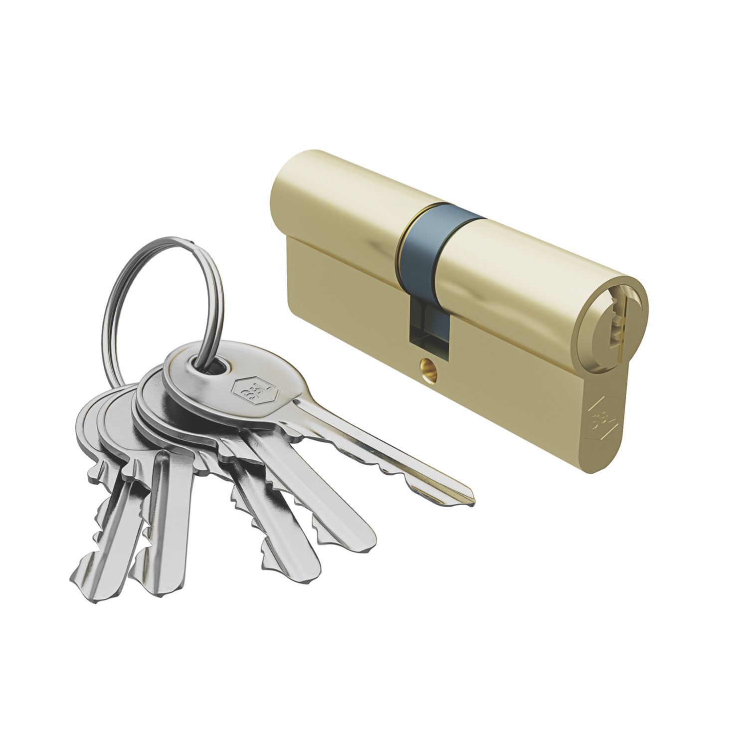 Smith & Locke Fire Rated 1 Star Double Double Cylinder Lock 35-35 (70mm) Polished Brass (218TE)