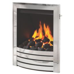 Be Modern Design Chrome Slide Control Inset Gas Manual Fire 510mm x 173mm x 605mm