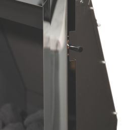 Be Modern Design Chrome Slide Control Inset Gas Manual Fire 510mm x 173mm x 605mm