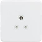 Knightsbridge  5A 1-Gang Unswitched Socket Matt White with White Inserts