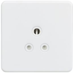 Knightsbridge  5A 1-Gang Unswitched Socket Matt White with White Inserts