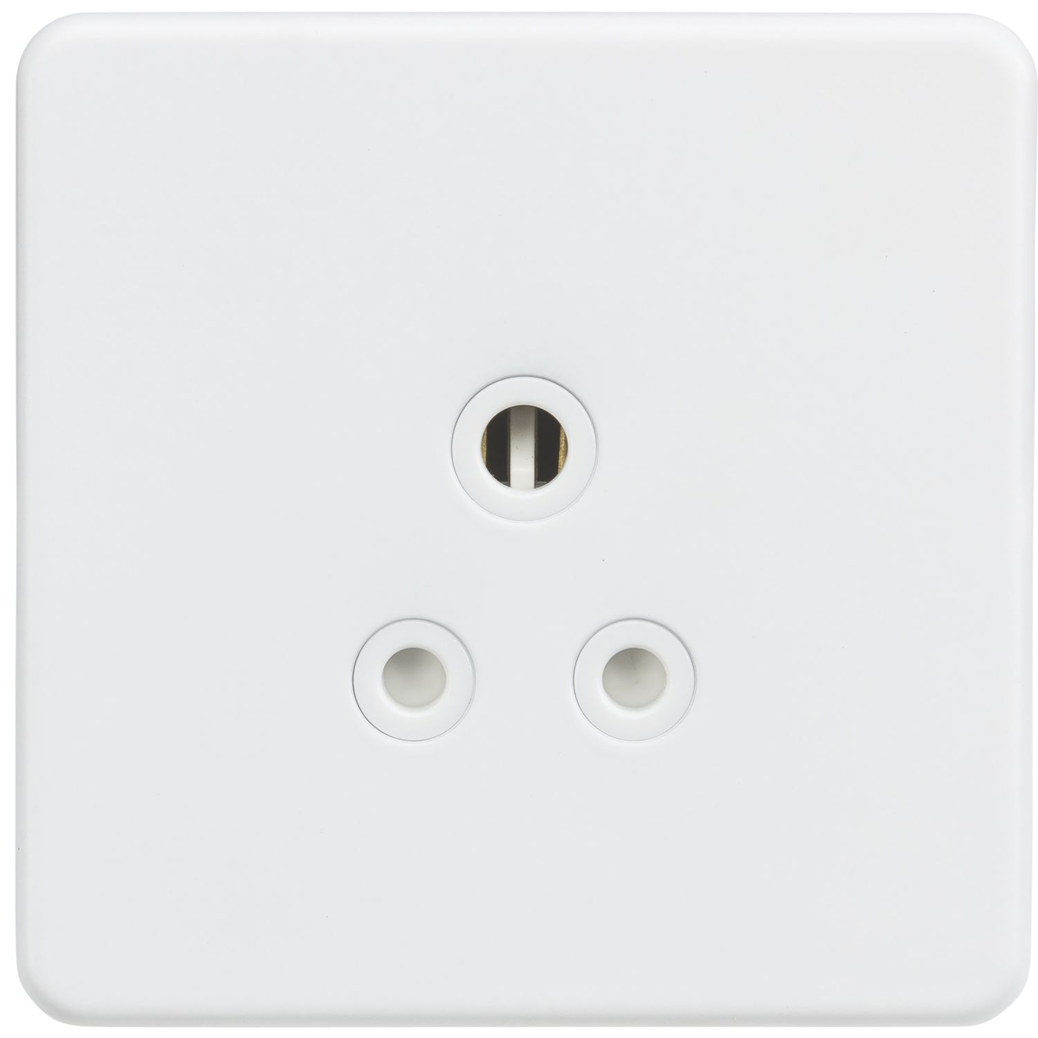Knightsbridge 5A 1-Gang Unswitched Socket Matt White with White Inserts (218TY)
