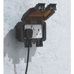 Knightsbridge  IP66 13A 2-Gang SP Weatherproof Outdoor Switched Double Socket