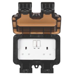 Knightsbridge  IP66 13A 2-Gang SP Weatherproof Outdoor Switched Double Socket