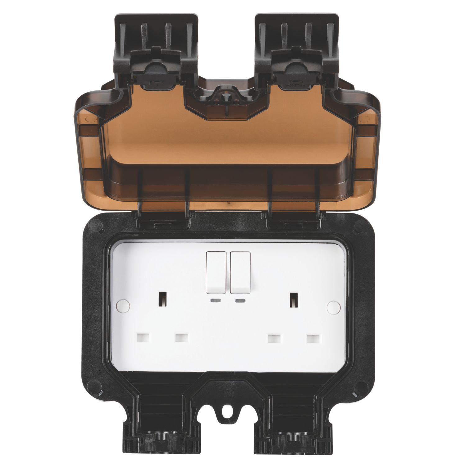 Knightsbridge IP66 13A 2-Gang SP Weatherproof Outdoor Switched Double Socket (218VF)