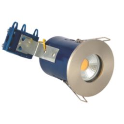 Electralite Yate Fixed  Fire Rated Downlights Satin Chrome 10 Pack