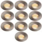 Electralite Yate Fixed  Fire Rated Downlights Satin Chrome 10 Pack