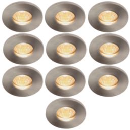 Electralite Yate Fixed  Fire Rated Downlights Satin Chrome 10 Pack