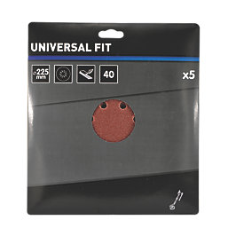 Universal Fit  Drywall Sanding Discs Punched 225mm 40 Grit 5 Pack
