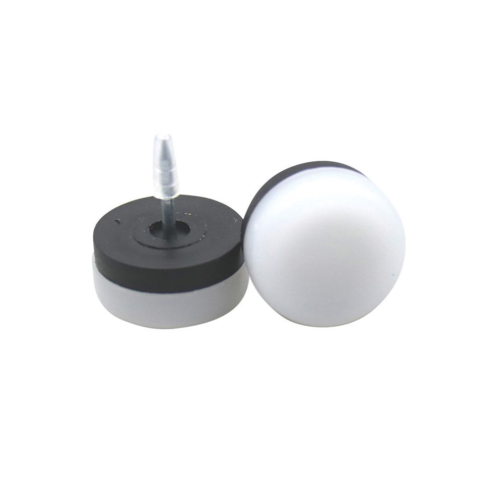 White Round Pinned Nail-In Glides 22mm x 22mm 40 Pack