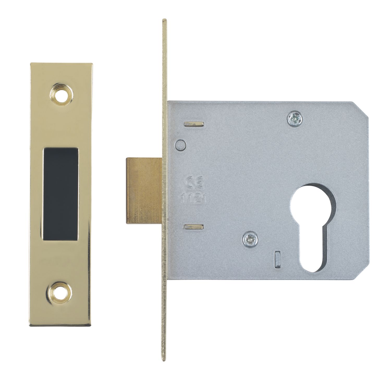 Smith & Locke Fire Rated Electro Brass Euro Profile Deadlock 76mm Case - 57mm Backset (2194P)