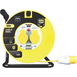 Masterplug LVCT5016/2-XD 16A 2-Gang 50m  Cable Reel 110V