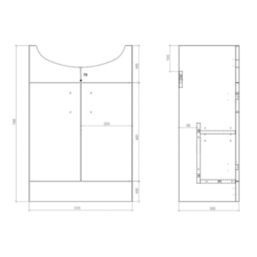 Idaho Bathroom Vanity Unit & WC Pack White Gloss 1060mm x 820mm x 855mm