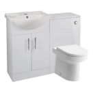 Idaho Bathroom Vanity Unit & WC Pack White Gloss 1060mm x 820mm x 855mm