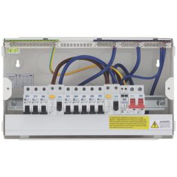 British General Circuit Protection 9-Module 8-Way Part-Populated High Integrity Main Switch Consumer Unit with SPD