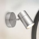LAP Telloy Round 1-Light Bathroom Spotlight Brushed Steel