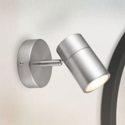 LAP Telloy Round 1-Light Bathroom Spotlight Brushed Steel