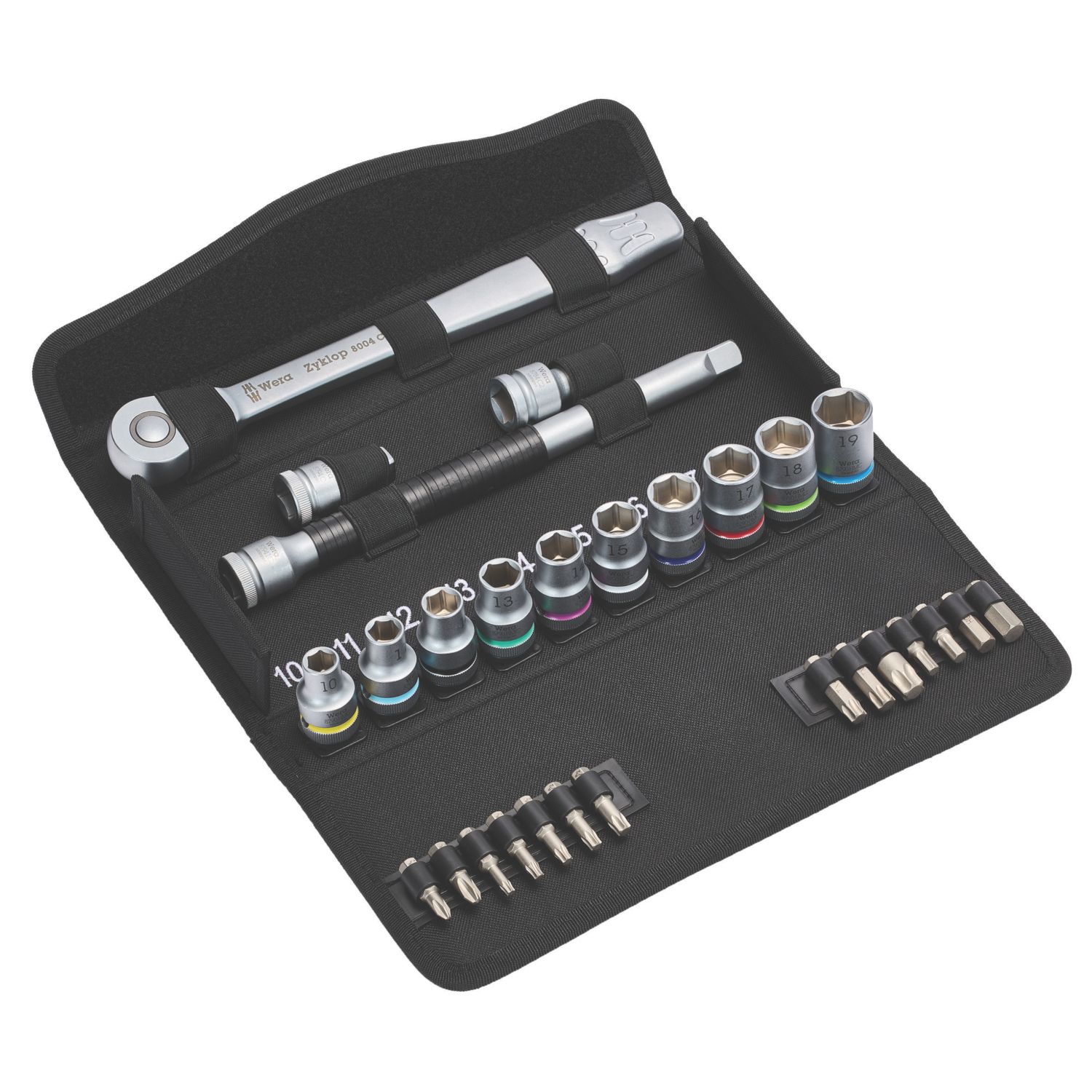Wera 8100 SC 8 Zyklop Metal 1/2" Drive Ratchet & Socket Set 28 Pieces (219FP)
