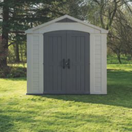 Keter Factor 8' 6" x 8' 6" (Nominal) Apex Resin Shed Brown
