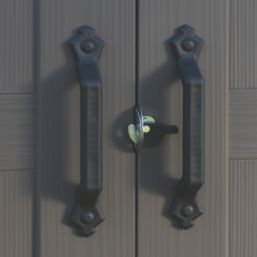 Keter Factor 8' 6" x 8' 6" (Nominal) Apex Resin Shed Brown