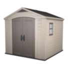 Keter Factor 8' 6" x 8' 6" (Nominal) Apex Resin Shed Brown