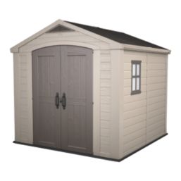 Keter Factor 8' 6" x 8' 6" (Nominal) Apex Resin Shed Brown