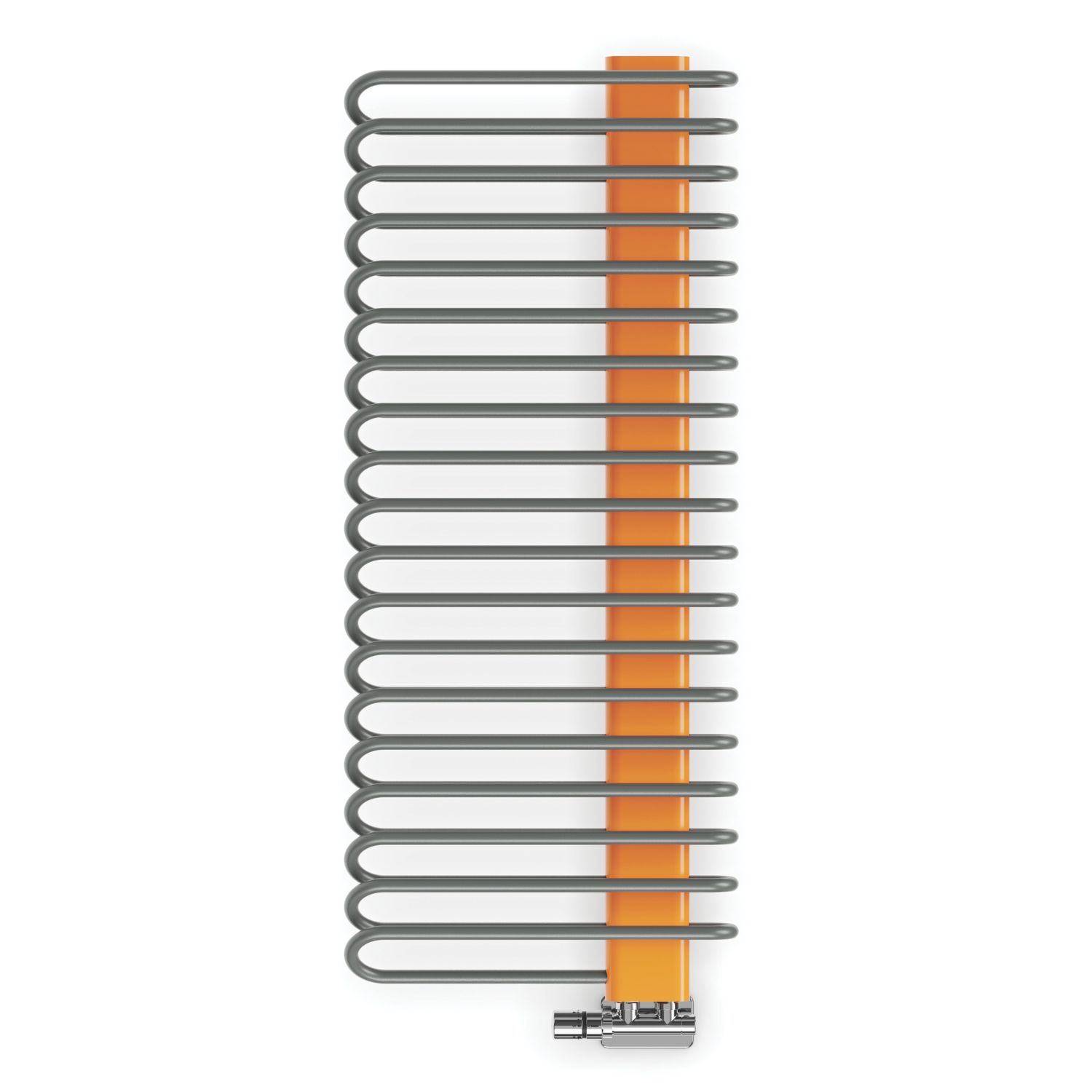 Terma 1200mm x 500mm 2460BTU Grey / Orange Curved Designer Towel Radiator (219HR)