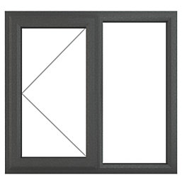Crystal  Left-Hand Opening Clear Double-Glazed Casement Anthracite on White uPVC Window 905mm x 965mm