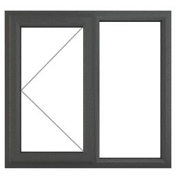 Crystal  Left-Hand Opening Clear Double-Glazed Casement Anthracite on White uPVC Window 905mm x 965mm