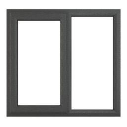 Crystal  Left-Hand Opening Clear Double-Glazed Casement Anthracite on White uPVC Window 905mm x 965mm
