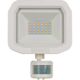 Luceco Castra Outdoor LED Floodlight With PIR Sensor White 20W 2400lm