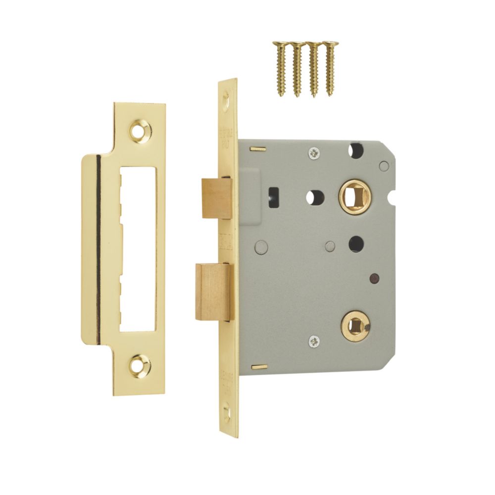 ERA Brass Bathroom Lock 76mm Case - 56mm Backset - Screwfix