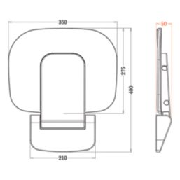 ETAL Wall Mounted Fold Down Shower Seat Black