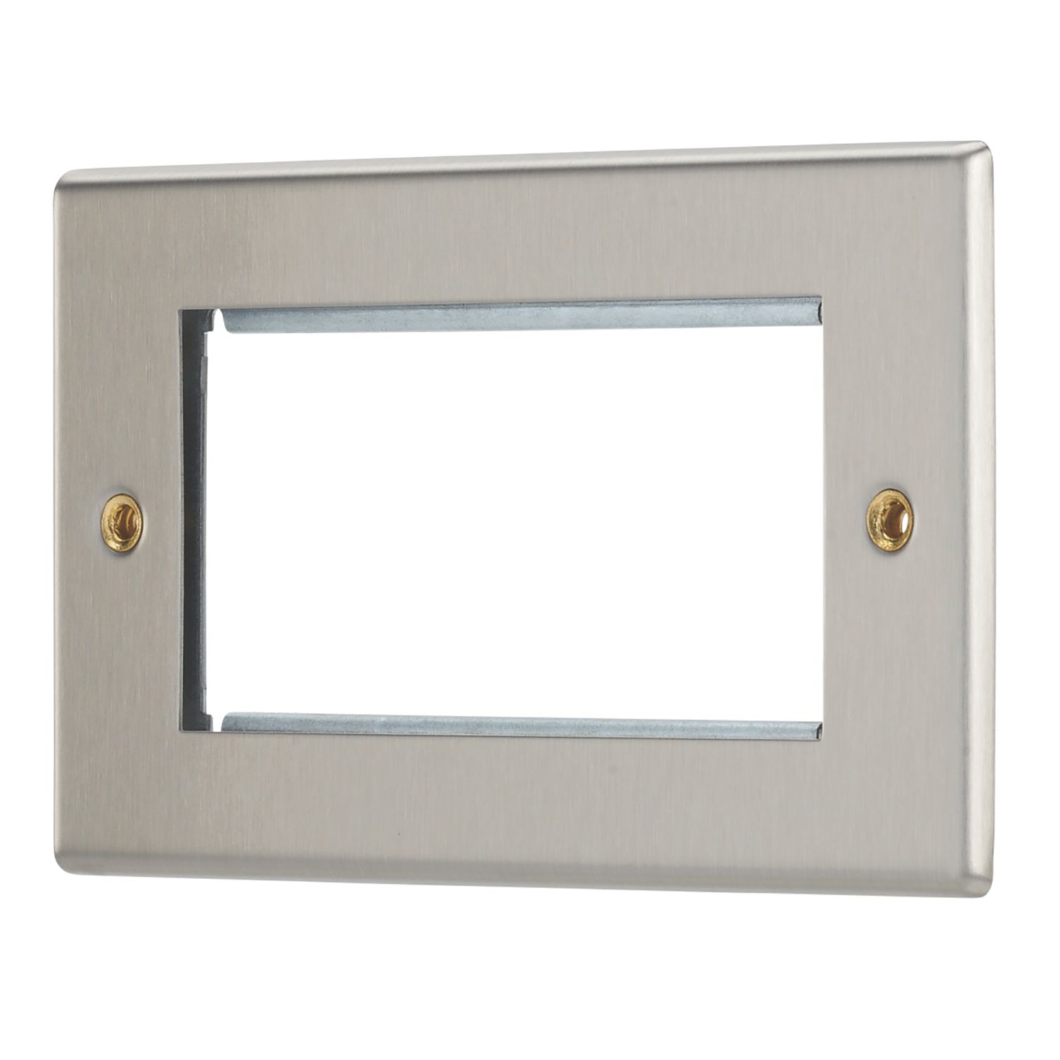 Contactum iConic 4-Module Modular Faceplate Brushed Steel (219RR)