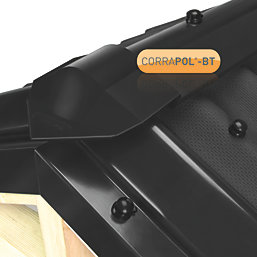 Corrapol-BT Black 3mm Super Ridge Bar 3000mm x 148mm