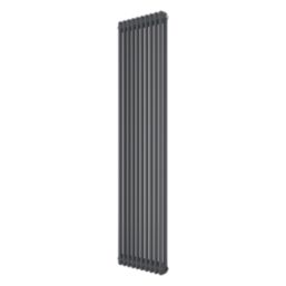 Azur 1800mm x 470mm 4509BTU Anthracite Vertical 2 Column Radiator