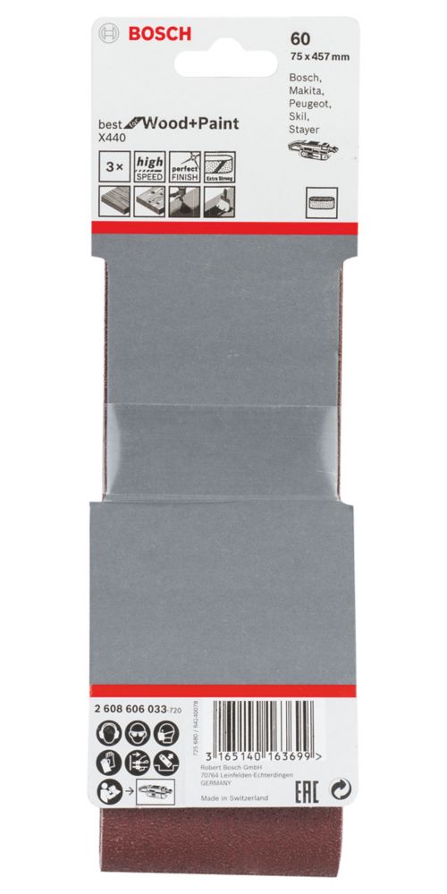Bosch 3X PRO Paint On Wood And Hardwood X440 Sanding Belt For...