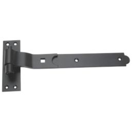 Smith & Locke Black Powder-Coated Cranked Gate Hinge Hook & Band 134mm x 310mm x 45.5mm
