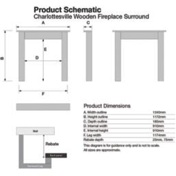 Focal Point Charlottesville Fire Surround Pine Veneer 1340mm x 1172mm