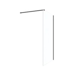 Palermo Showerwall Glass Matt Black 1950mm x 1200mm x 8mm