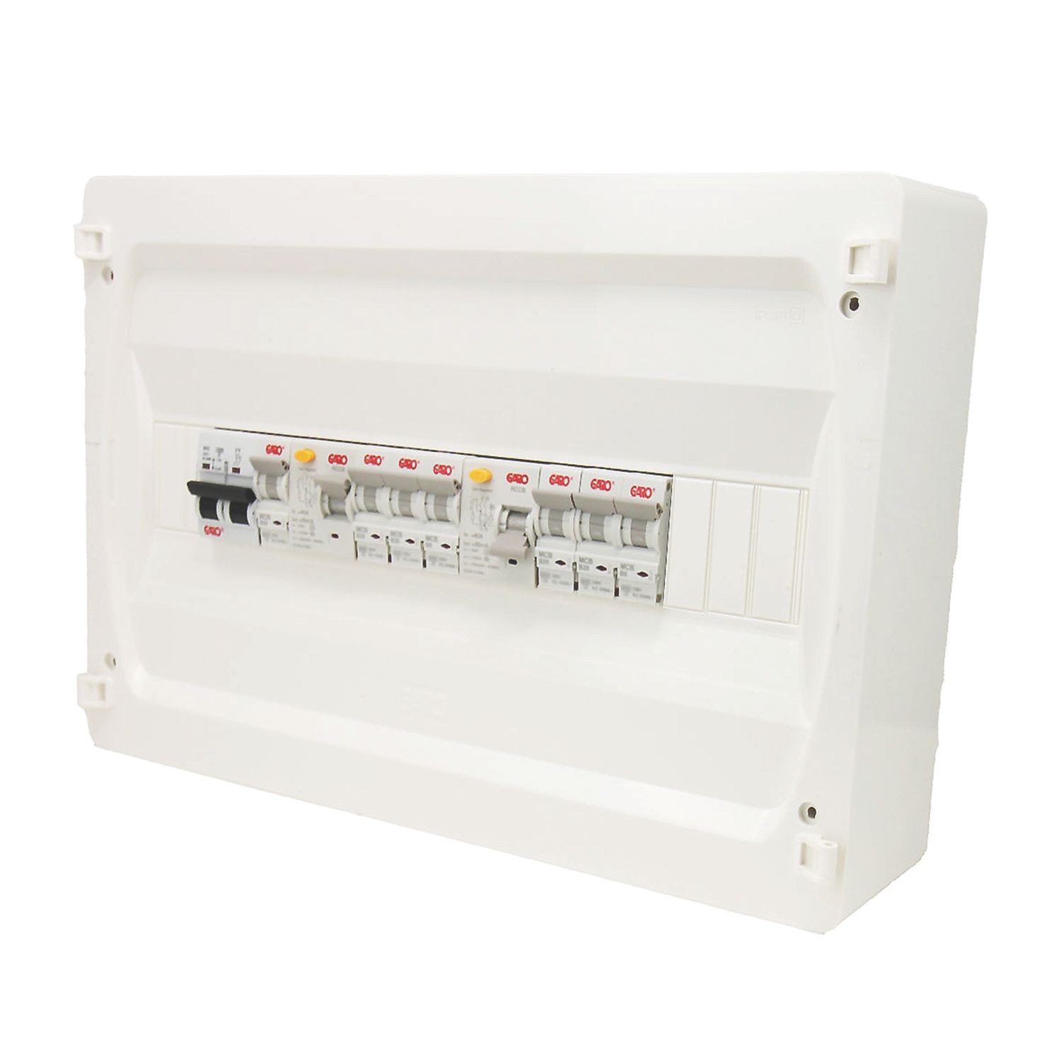 Garo G118B-7A 18-Module 7-Way Populated Dual RCD Consumer Unit (220CX)
