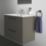 Ideal Standard i.life A Wall-Hung Vanity Unit with Black Handles & Basin Matt Quartz Grey 800mm x 440mm x 630mm