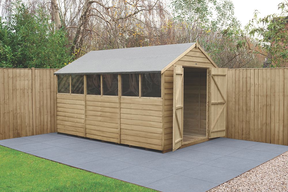 forest 8' x 12' nominal apex overlap timber shed with