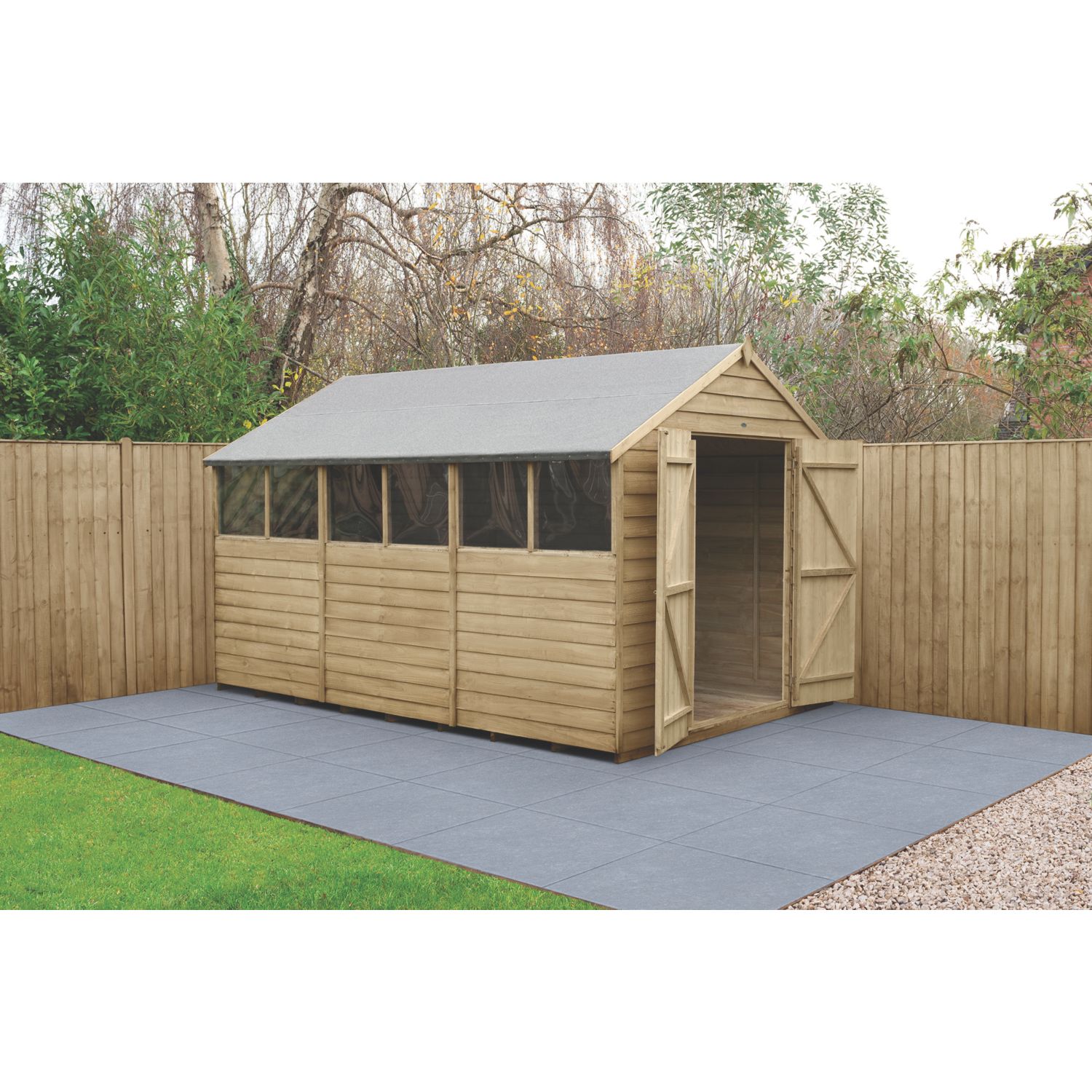 Forest 8' x 12' (Nominal) Apex Overlap Timber Shed with Assembly (220JR)